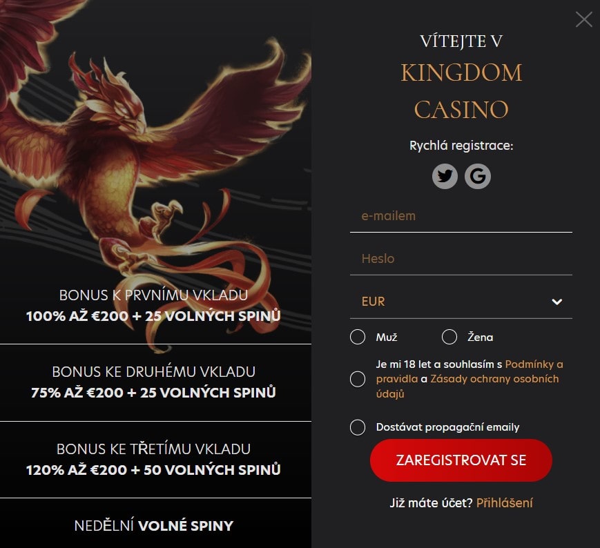 Casino Kingdom Registrace