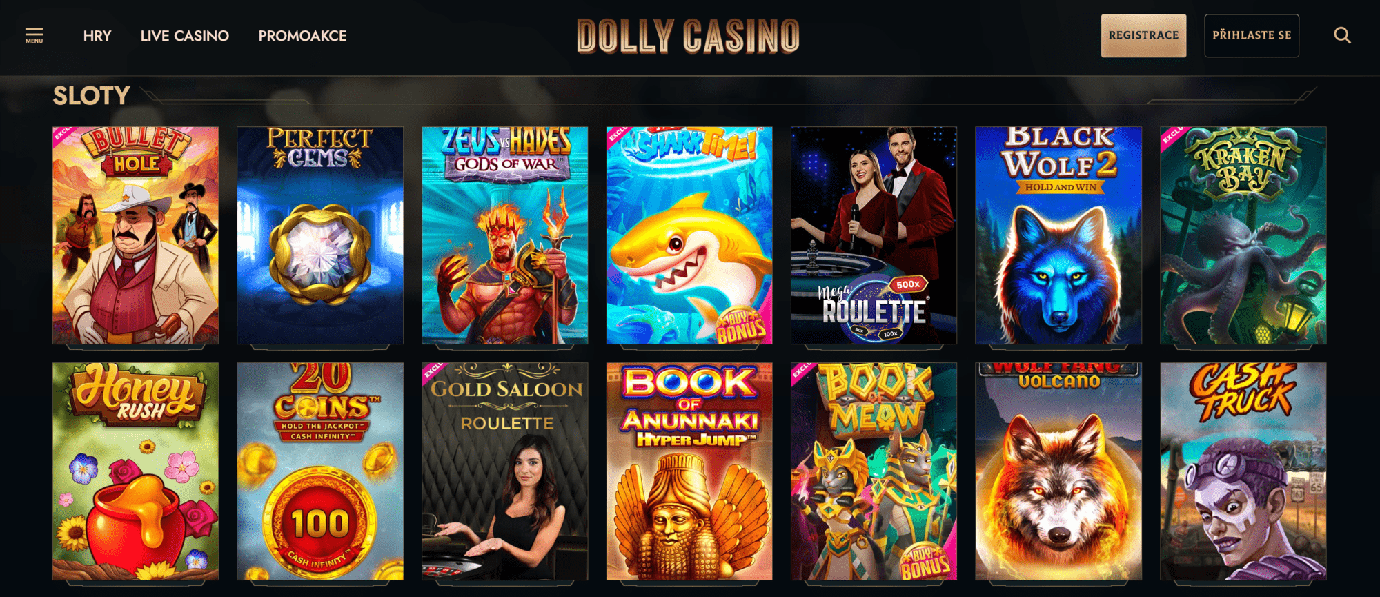 Slotové automaty nabízené v Dolly Casino
